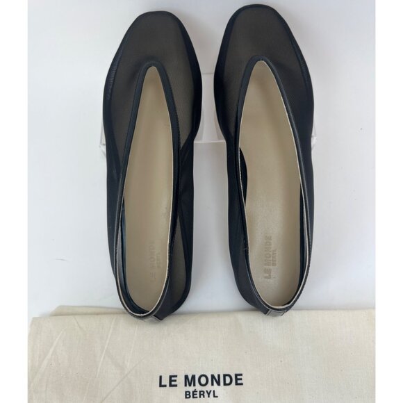 Le Monde Beryl Luna Mesh Slippers Black Ballet Flats Women Size 41 - Picture 11 of 15